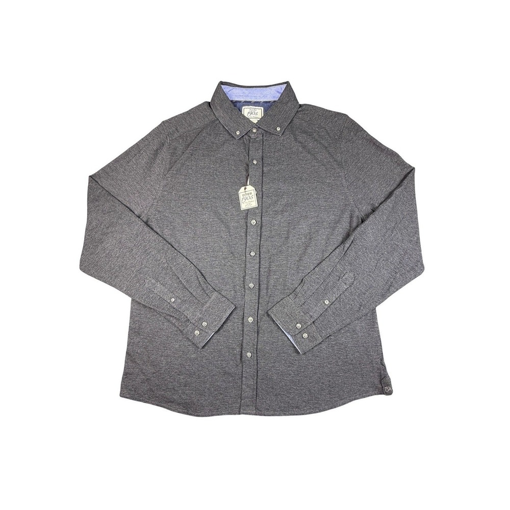 Jos A Bank 1905 Tailored Fit Gray Cotton Dress Shirt XL Business Casual NWT